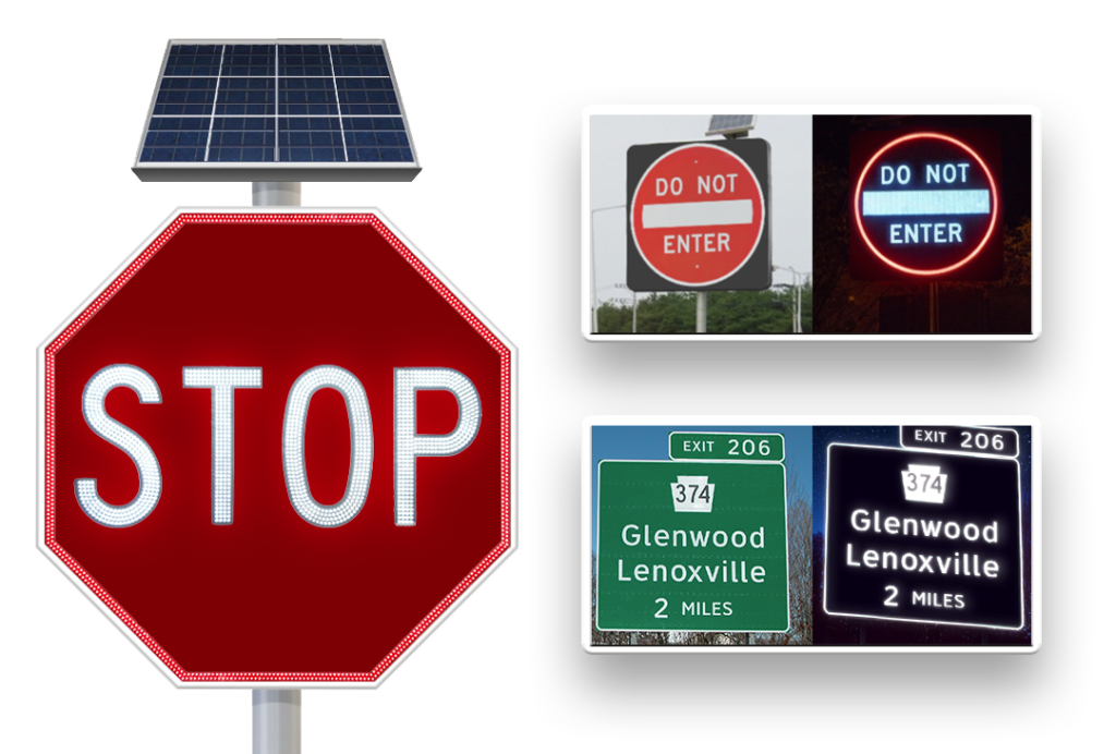 Solar Fiber Optic Traffic Sign-Boards